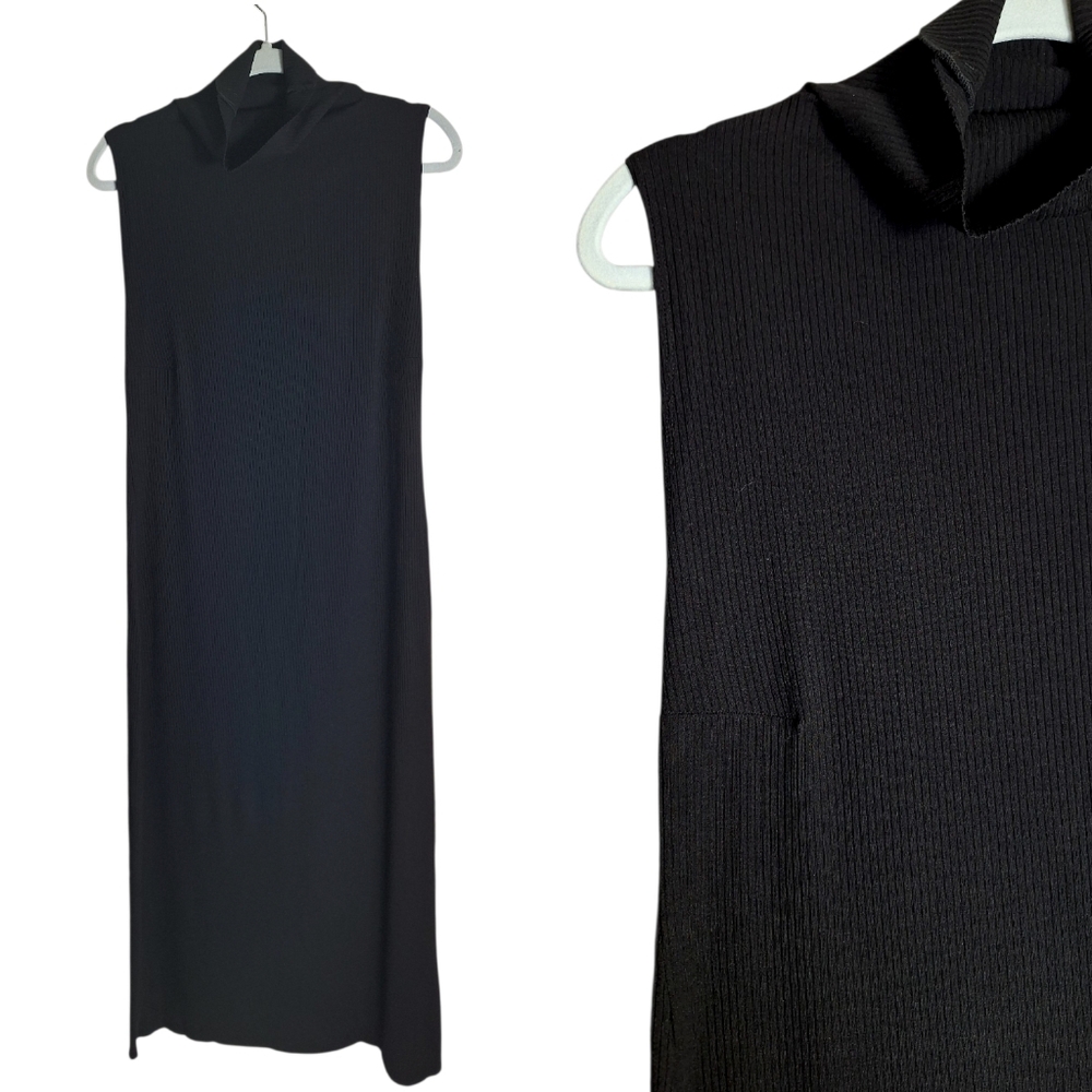Reformation Turtleneck Ribbed Midi Dress Womens XL Casual Minimalist Clean Girl